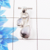 Dual Gemstone Cab Pendant B - BSP187 Cab Dendrite Agate & Rainbow Moonstone Pear Shape Solid 925 Sterling Silver Plain Pendant