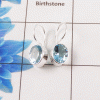 Stunning Blue Topaz Cut Earring J - BSE956 Cut Oval Shape Solid 925 Sterling Silver Plain Earring