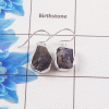 Natural Tanzanite Rough Earring I - BSE956 - Rough Soild 925 Sterling Silver Plain Earring