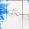 Ring Size - 7 Aquamarine Cab Ring B - BSR51 - Cab Oval Shape Solid 925 Sterling Silver Plain Ring